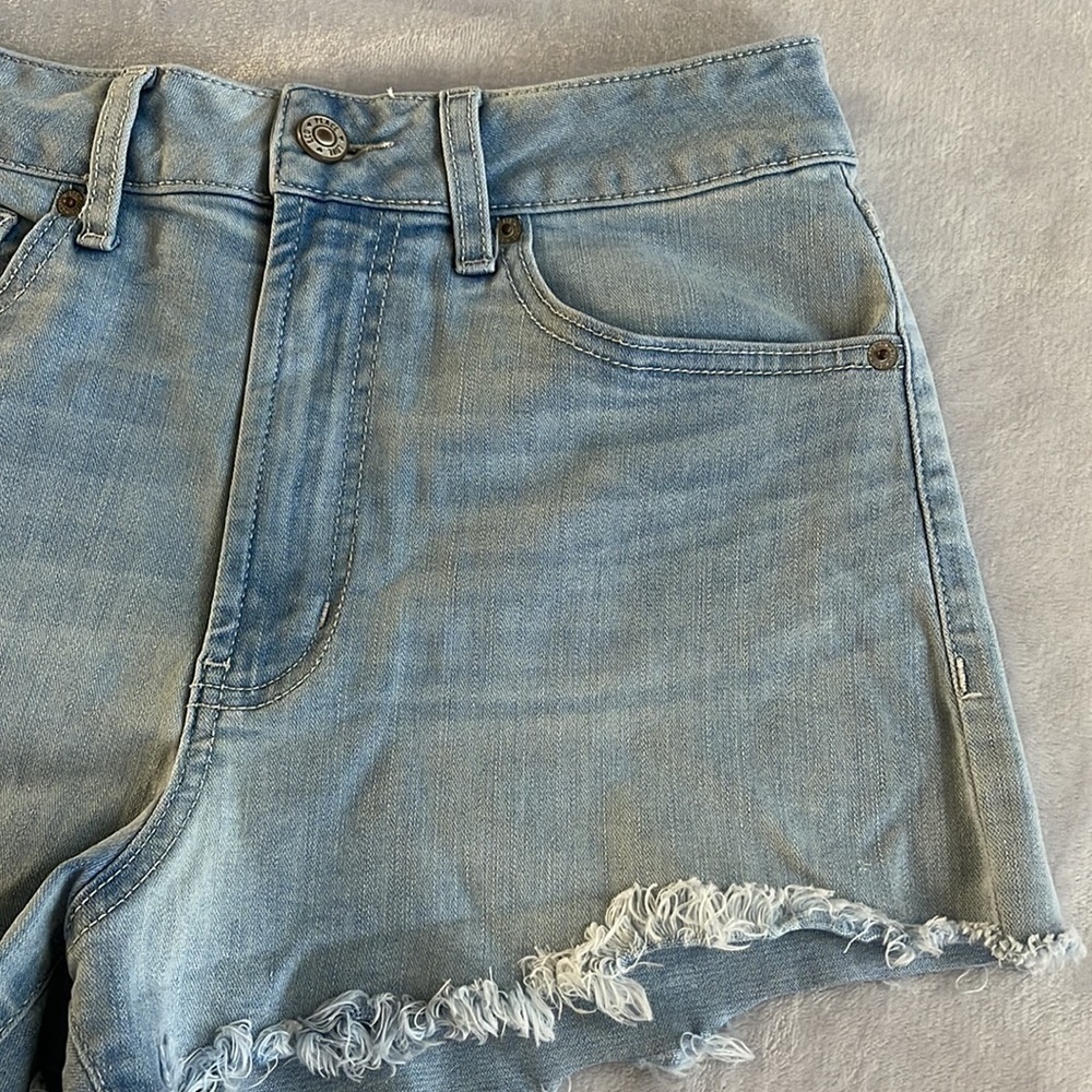 Rewash light wash super high rise peace love eco jean shorts size 5 size 27 - Picture 3 of 10